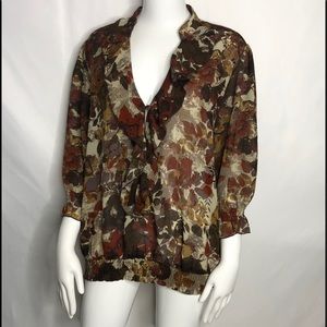 Lvy Chic woman floral blouse size 1X